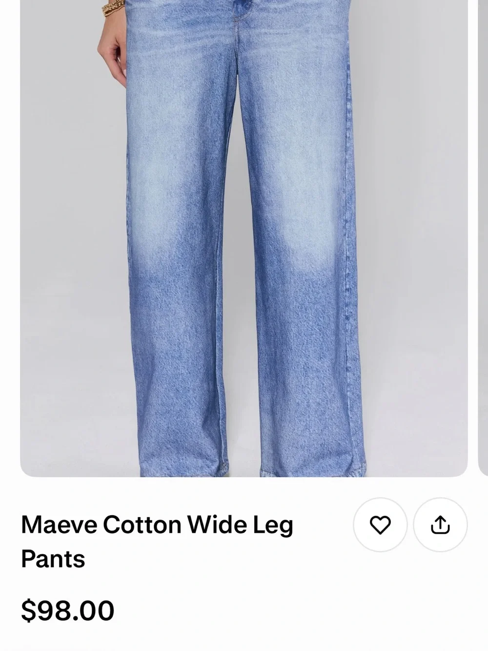 Cotton Relaxed Wide-Leg Jeans in Light Blue